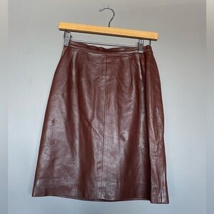 KENZO Brown Leather Skirt